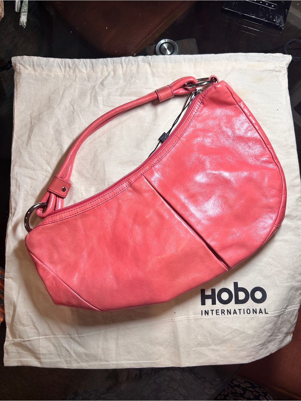 NWOT Vintage Hobo International Pink Leather Shoulder Bag w/ Dust Bag